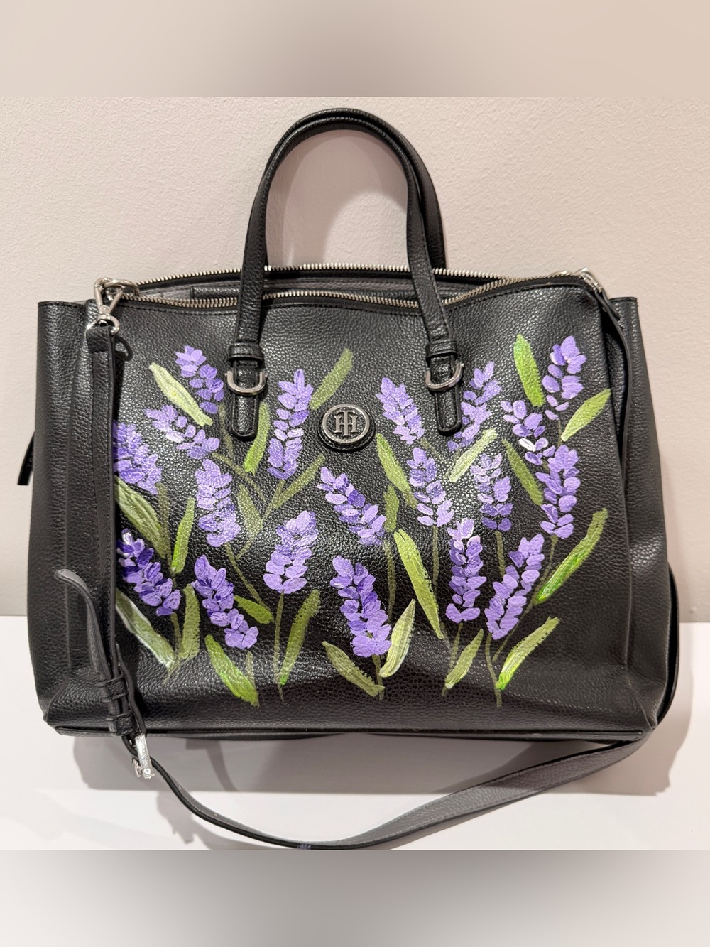Tommy Hilfiger Black Leather Satchel